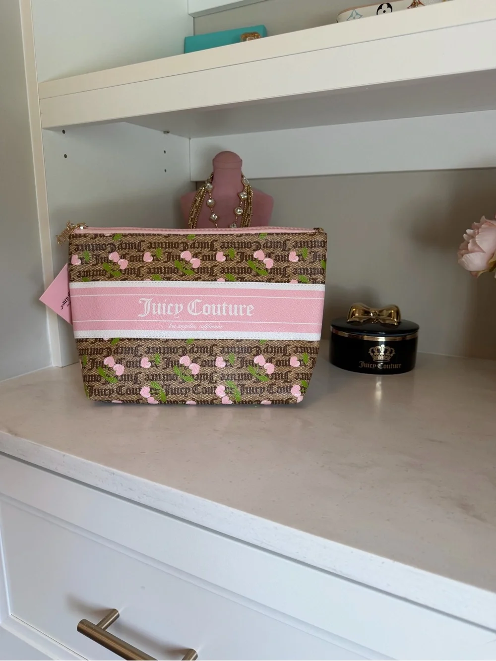 NWT Juicy Couture Pink Logo Cosmetic Pouch